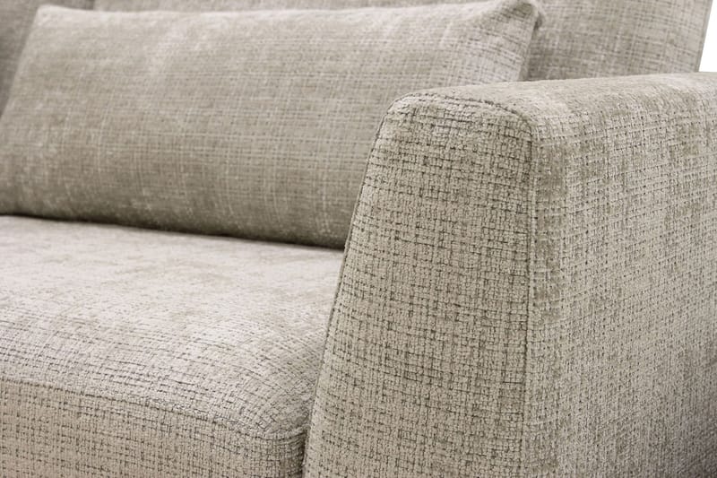Florenz 4-seters Venstrevendt L-formet Sjeselongsofa i Stoff - Grå / Beige - Møbler - Sofaer - Sofa med sjeselong