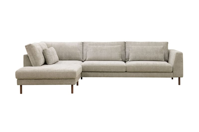 Florenz 4-seters Venstrevendt L-formet Sjeselongsofa i Stoff - Grå / Beige - Møbler - Sofaer - Sofa med sjeselong