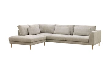 Florenz 4-seters Venstrevendt L-formet Sjeselongsofa i Stoff - Grå / Beige - Møbler - Sofaer - Sofa med sjeselong