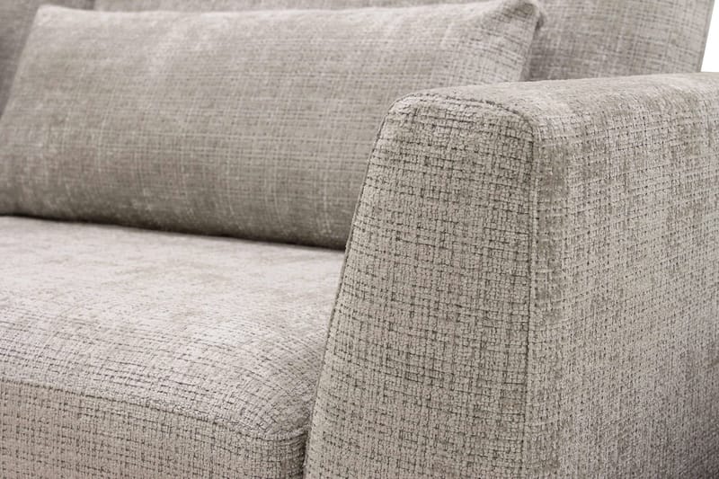Florenz 4-seters Venstrevendt L-formet Sjeselongsofa i Stoff - Grå / Beige - Møbler - Sofaer - Sofa med sjeselong - 4 seters sofa med divan