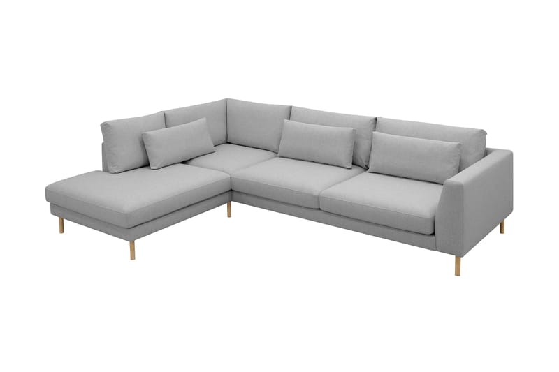 Florenz 4-seters Venstrevendt L-formet Sjeselongsofa i Stoff - Lys grå - Møbler - Sofaer - Sofa med sjeselong - 4 seters sofa med divan