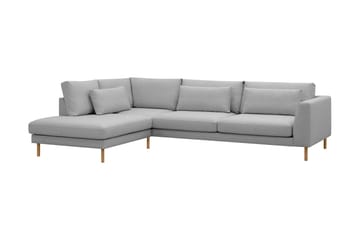 Florenz 4-seters Venstrevendt L-formet Sjeselongsofa i Stoff - Lys grå - Møbler - Sofaer - Sofa med sjeselong