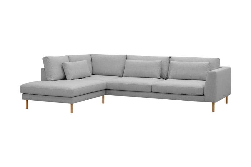 Florenz 4-seters Venstrevendt L-formet Sjeselongsofa i Stoff - Lys grå - Møbler - Sofaer - Sofa med sjeselong