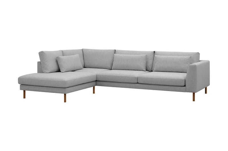 Florenz 4-seters Venstrevendt L-formet Sjeselongsofa i Stoff - Lys grå - Møbler - Sofaer - Sofa med sjeselong