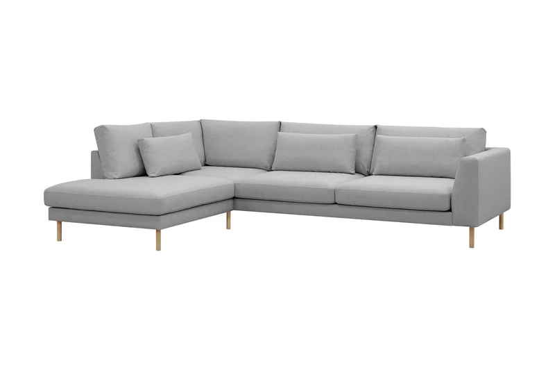 Florenz 4-seters Venstrevendt L-formet Sjeselongsofa i Stoff - Lys grå - Møbler - Sofaer - Sofa med sjeselong - 4 seters sofa med divan