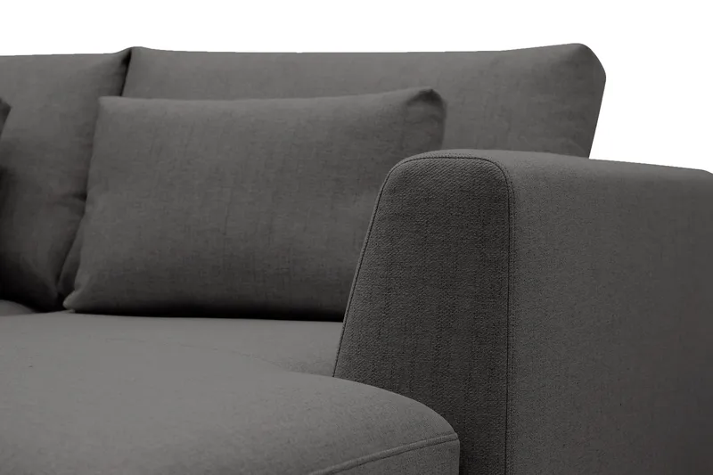 Florenz 4-seters Venstrevendt L-formet Sjeselongsofa i Stoff - Mørk grå - Møbler - Sofaer - Sofa med sjeselong - 4 seters sofa med divan