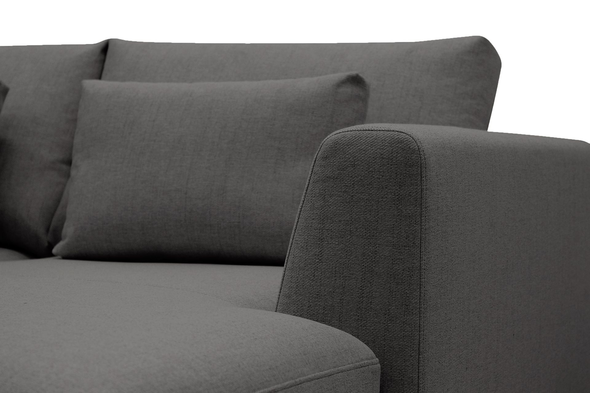 Florenz 4-seters Venstrevendt L-formet Sjeselongsofa i Stoff - Mørk grå - Møbler - Sofaer - Sofa med sjeselong