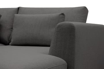 Florenz 4-seters Venstrevendt L-formet Sjeselongsofa i Stoff - Mørk grå - Møbler - Sofaer - Sofa med sjeselong