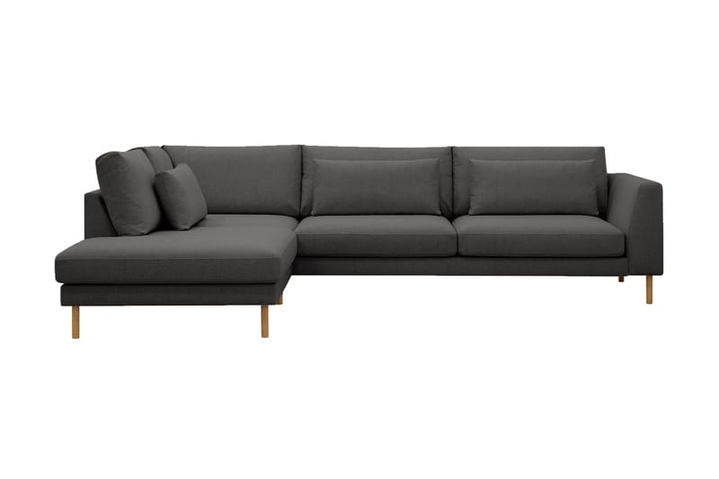 Florenz 4-seters Venstrevendt L-formet Sjeselongsofa i Stoff - Mørk grå - Møbler - Sofaer - Sofa med sjeselong