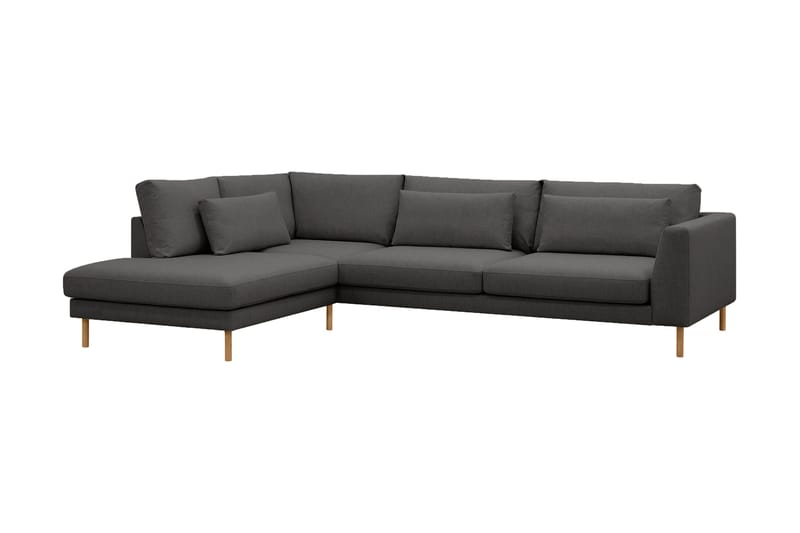 Florenz 4-seters Venstrevendt L-formet Sjeselongsofa i Stoff - Mørk grå - Møbler - Sofaer - Sofa med sjeselong