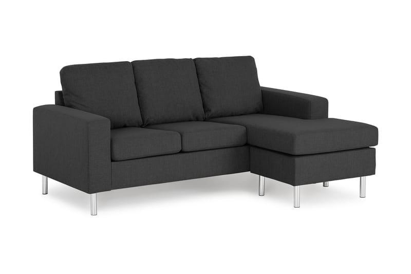 Friday 3-seters Vendbar L-formet Divansofa i Stoff - Grå - Møbler - Sofaer - Sofa med sjeselong