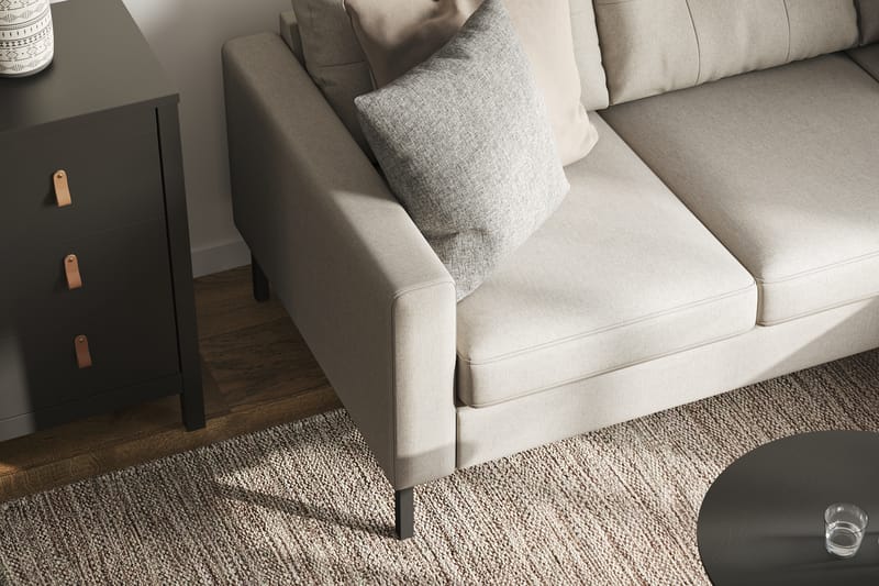 Frillestad 3-seters Høyrevendt L-formet Divansofa i Stoff - Beige - Møbler - Sofaer - Sofa med sjeselong
