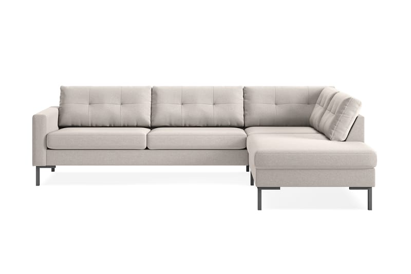 Frillestad 4-seters Høyrevendt L-formet Sjeselongsofa i Stoff - Beige - Møbler - Sofaer - Sofa med sjeselong