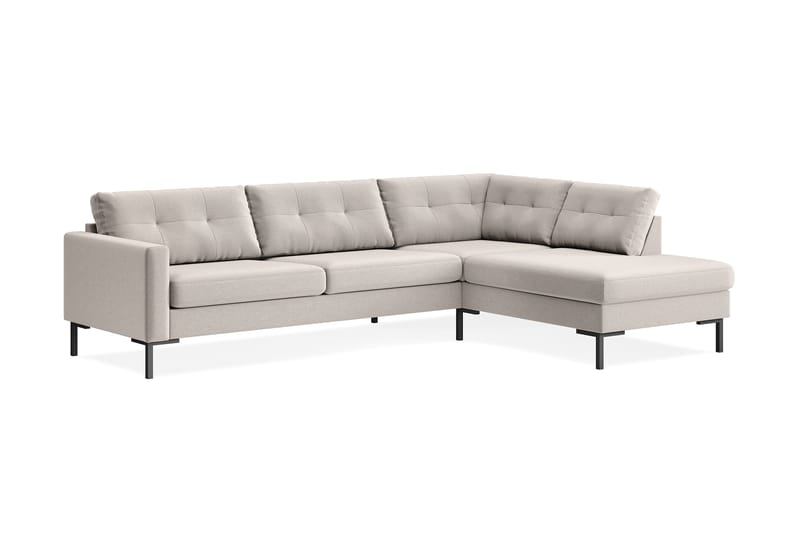 Frillestad 4-seters Høyrevendt L-formet Sjeselongsofa i Stoff - Beige - Møbler - Sofaer - Sofa med sjeselong