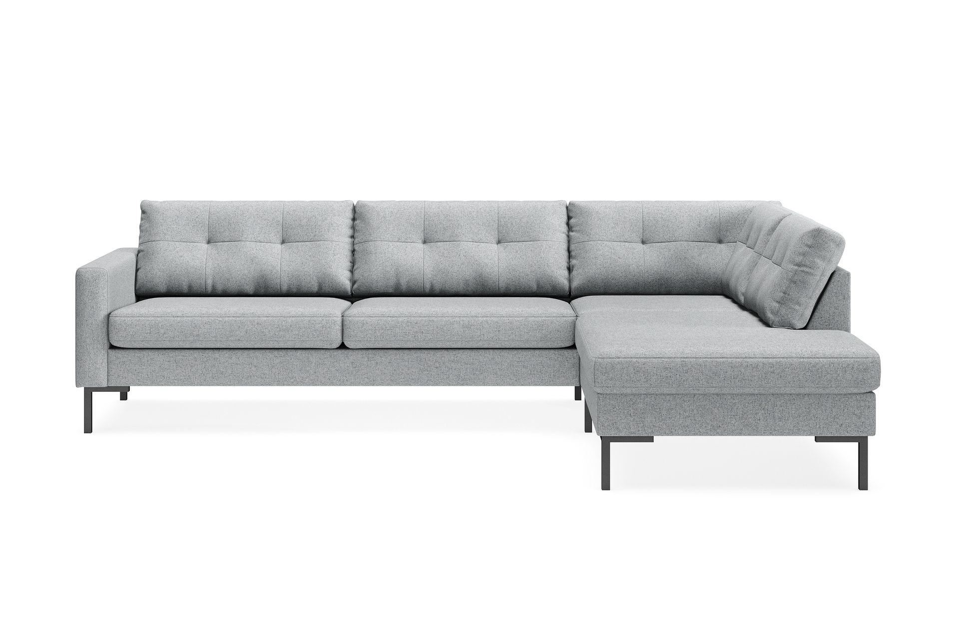 Frillestad 4-seters Høyrevendt L-formet Sjeselongsofa i Stoff - Grå - Møbler - Sofaer - Sofa med sjeselong