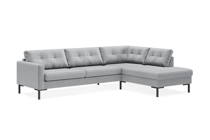 Frillestad 4-seters Høyrevendt L-formet Sjeselongsofa i Stoff - Grå - Møbler - Sofaer - Sofa med sjeselong