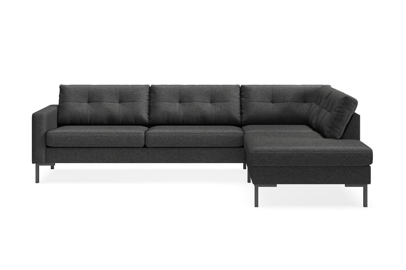 Frillestad 4-seters Høyrevendt L-formet Sjeselongsofa i Stoff - Mørk grå - Møbler - Sofaer - Sofa med sjeselong