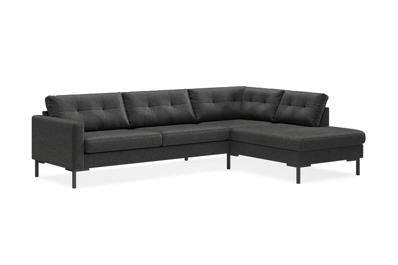 Frillestad 4-seters Høyrevendt L-formet Sjeselongsofa i Stoff - Mørk grå - Møbler - Sofaer - Sofa med sjeselong