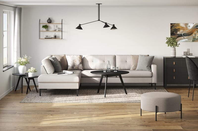 Frillestad 4-seters Venstrevendt L-formet Sjeselongsofa i Stoff - Beige - Møbler - Sofaer - Sofa med sjeselong