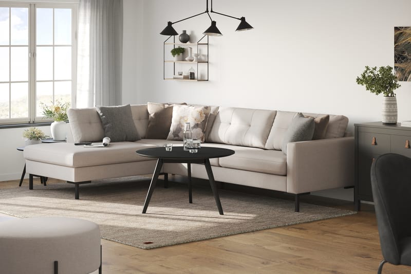 Frillestad 4-seters Venstrevendt L-formet Sjeselongsofa i Stoff - Beige - Møbler - Sofaer - Sofa med sjeselong
