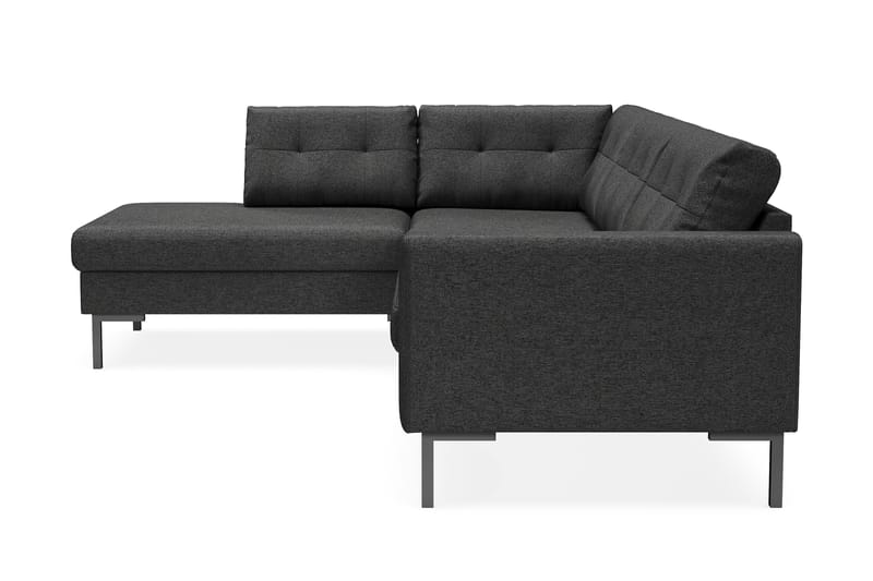 Frillestad 4-seters Venstrevendt L-formet Sjeselongsofa i Stoff - Mørk grå - Møbler - Sofaer - Sofa med sjeselong