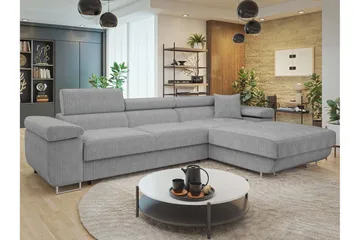 Gabina Sofa med Divan 3-seter - Grå - Møbler - Sofaer - Sofa med sjeselong