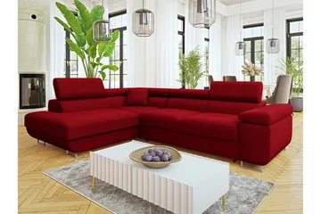 Gabina Sofa med Sjeselong 3-seter - Rød - Møbler - Sofaer - Sovesofaer