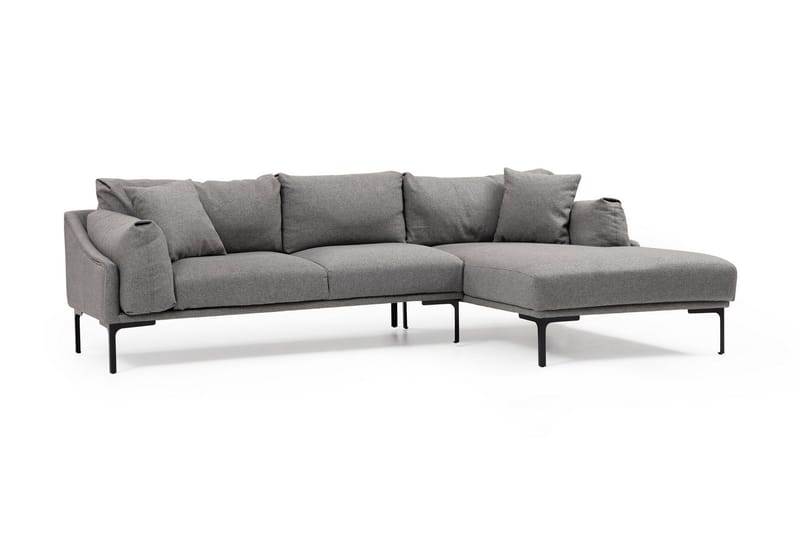 Glenure Sofa m. Divan 4-seters - Grå - Sofa med sjeselong - 4 seters sofa med divan