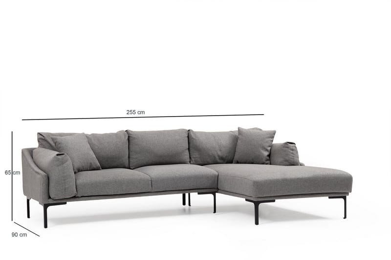 Glenure Sofa m. Divan 4-seters - Grå - Møbler - Sofaer - Sofa med sjeselong