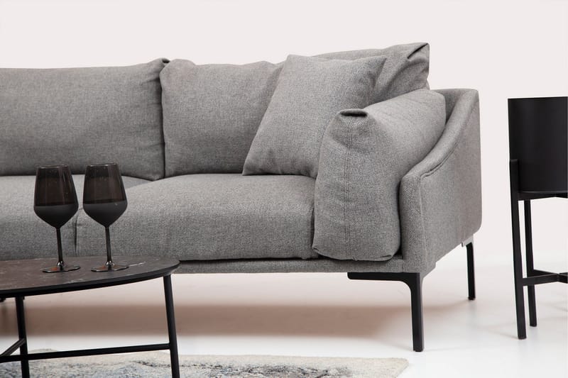 Glenure Sofa m. Divan 4-seters - Grå - Møbler - Sofaer - Sofa med sjeselong