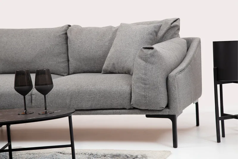 Glenure Sofa m. Divan 4-seters - Grå - Møbler - Sofaer - Sofa med sjeselong