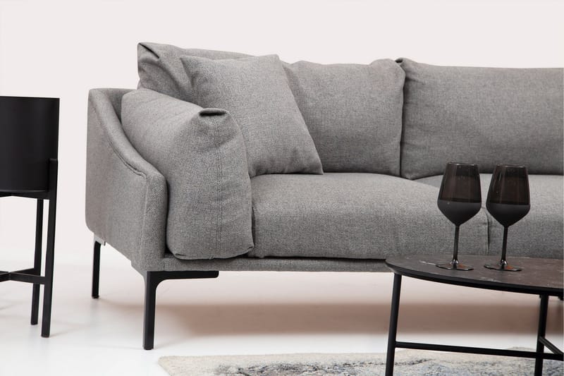 Glenure Sofa m. Divan 4-seters - Grå - Møbler - Sofaer - Sofa med sjeselong