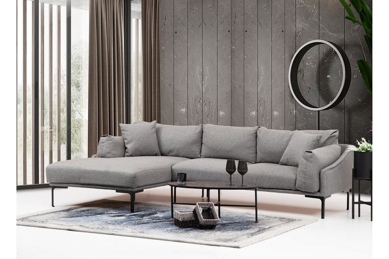 Glenure Sofa m. Divan 4-seters - Grå - Møbler - Sofaer - Sofa med sjeselong