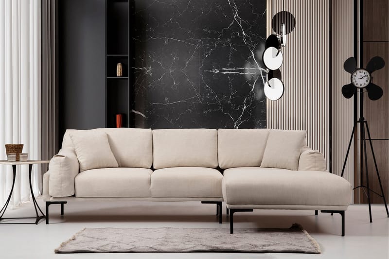 Glenure Sofa m. Divan 4-seters - Krem - Møbler - Sofaer - Sofa med sjeselong