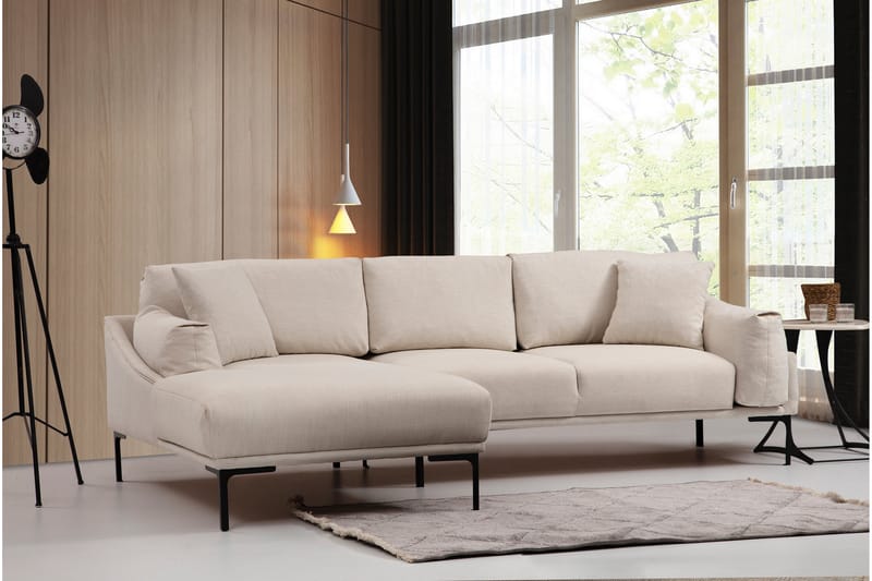 Glenure Sofa m. Divan 4-seters - Krem - Møbler - Sofaer - Sofa med sjeselong