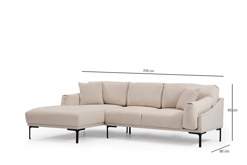 Glenure Sofa m. Divan 4-seters - Krem - Møbler - Sofaer - Sofa med sjeselong