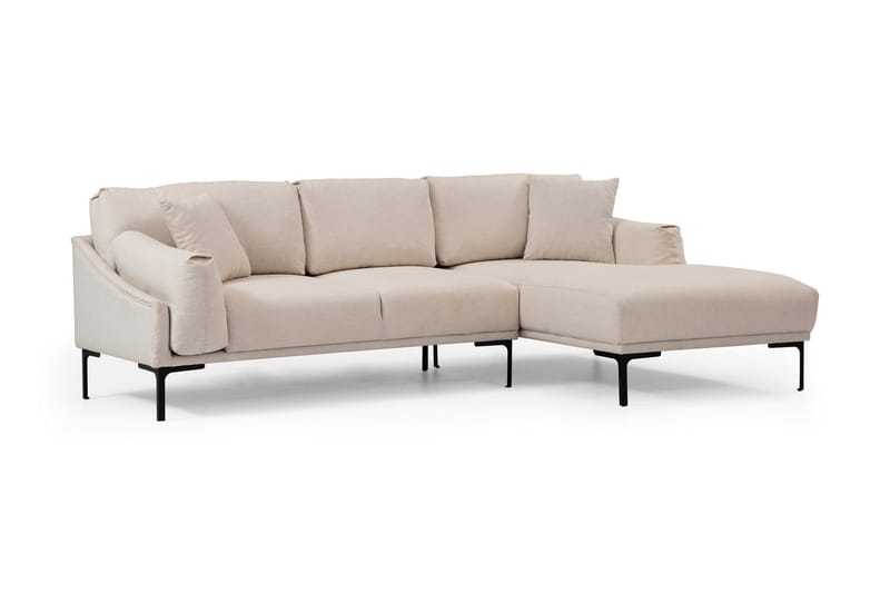 Glenure Sofa m. Divan 4-seters - Krem - Sofa med sjeselong - 4 seters sofa med divan