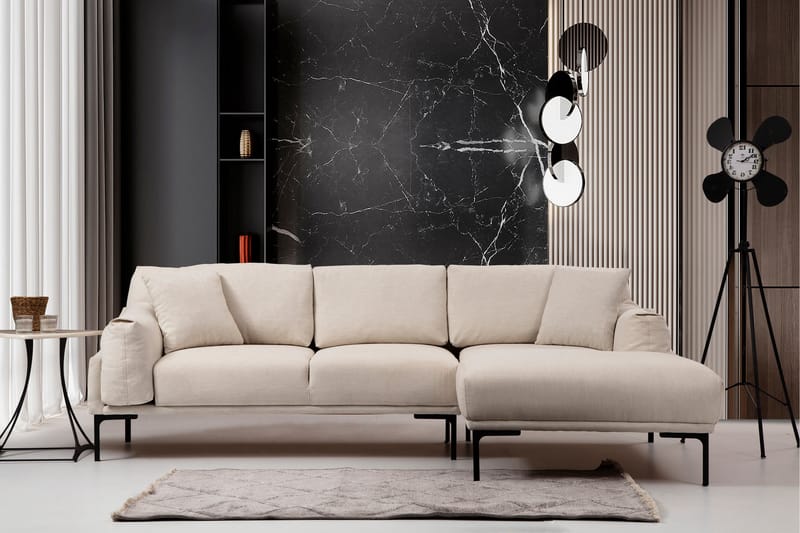 Glenure Sofa m. Divan 4-seters - Krem - Møbler - Sofaer - Sofa med sjeselong