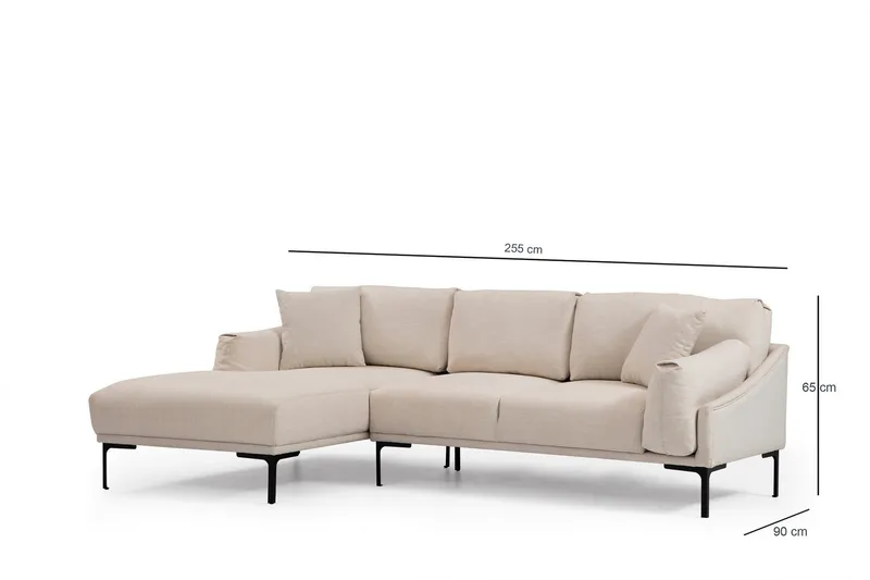 Glenure Sofa m. Divan 4-seters - Krem - Møbler - Sofaer - Sofa med sjeselong