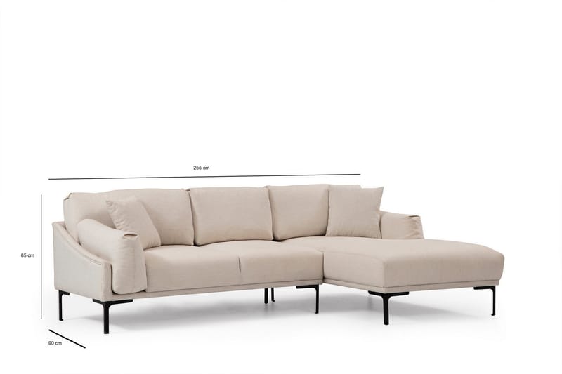 Glenure Sofa m. Divan 4-seters - Krem - Møbler - Sofaer - Sofa med sjeselong