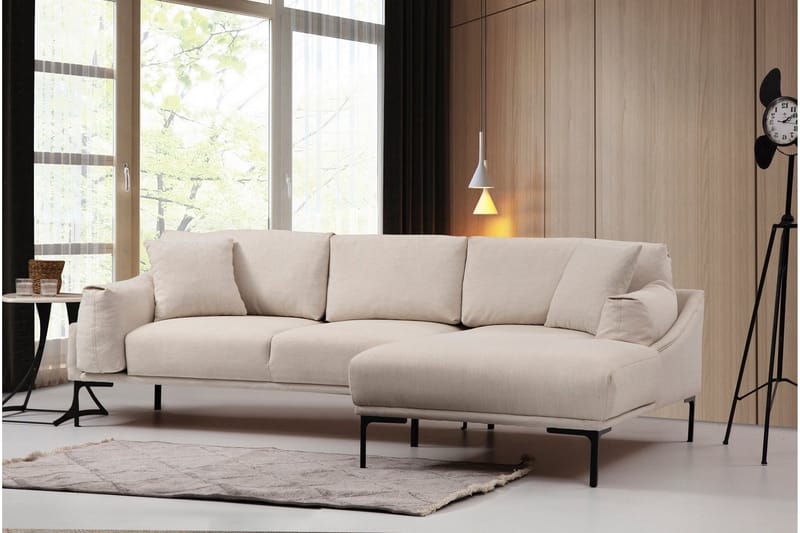 Glenure Sofa m. Divan 4-seters - Krem - Møbler - Sofaer - Sofa med sjeselong