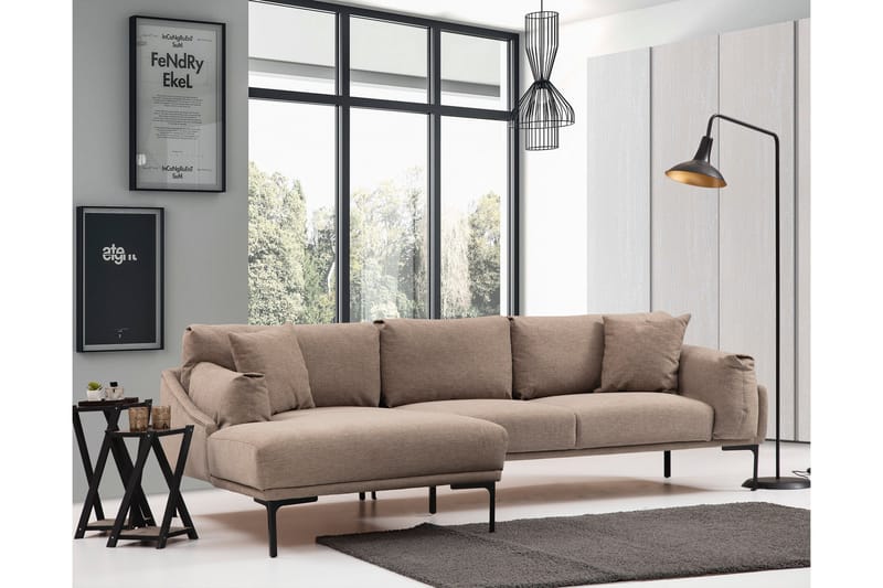 Glenure Sofa m. Divan 4-seters - Mocha - Sofa med sjeselong - 4 seters sofa med divan