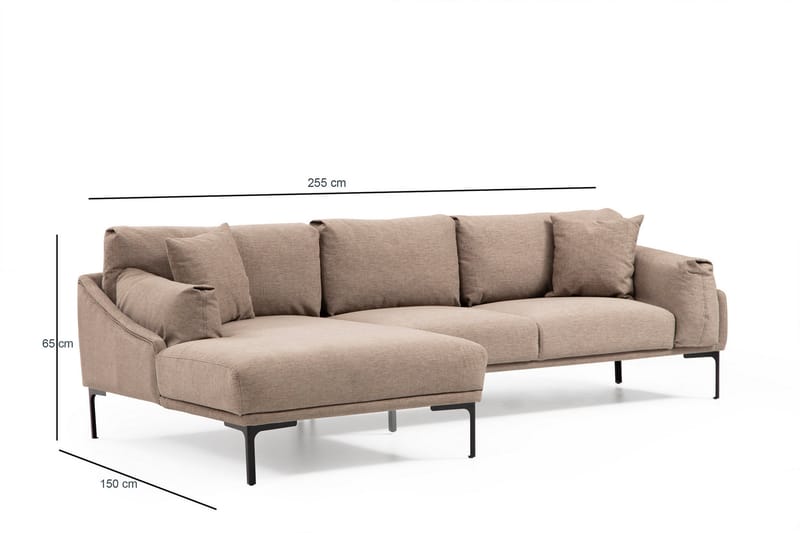 Glenure Sofa m. Divan 4-seters - Mocha - Sofa med sjeselong - 4 seters sofa med divan