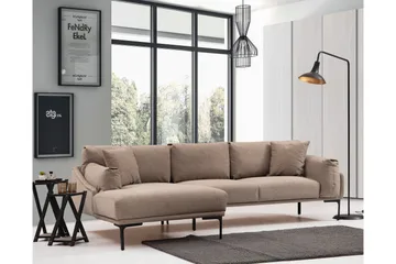 Glenure Sofa m. Divan 4-seters - Mocha - Møbler - Sofaer - Sofa med sjeselong