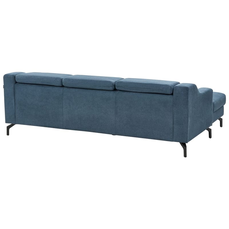 Glosli Venstrevendt Hjørnesofa med Divan og Sjeselong 220 cm i Chenille - Stålblå - Møbler - Sofaer - Sofa med sjeselong