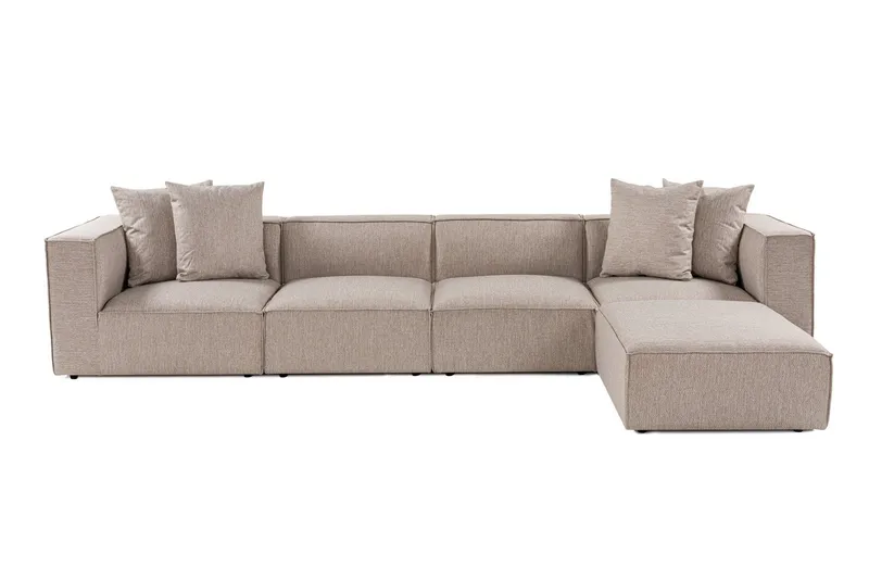 Gregor Sofa med Sjeselong 4-seter, Sand beige
