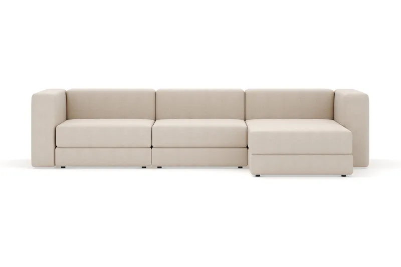 Hagblom 4-seters Divansofa med Oppbevaring Vendbar - Beige - Møbler - Sofaer - Sofa med sjeselong