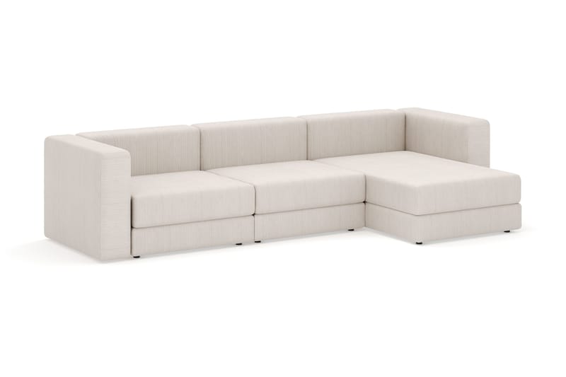 Hagblom 4-seters Divansofa med Oppbevaring Vendbar - Beige - Møbler - Sofaer - Sofa med sjeselong