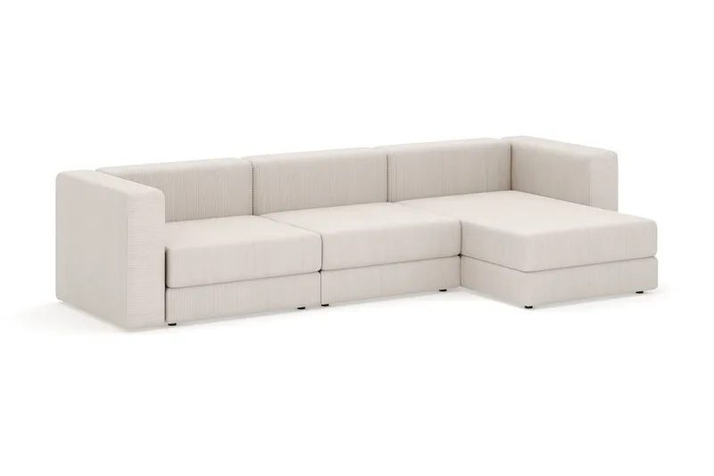 Hagblom 4-seters Divansofa med Oppbevaring Vendbar - Beige - Møbler - Sofaer - Sofa med sjeselong