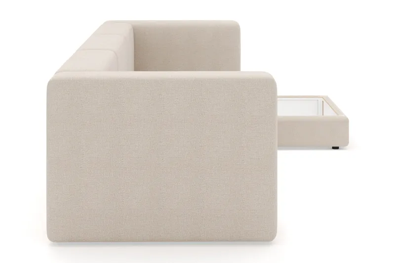 Hagblom 4-seters Divansofa med Oppbevaring Vendbar - Beige - Møbler - Sofaer - Sofa med sjeselong